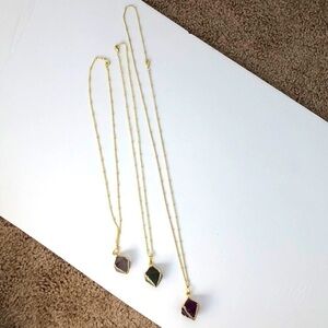 Gold plated beaded chain hematite pendant necklace